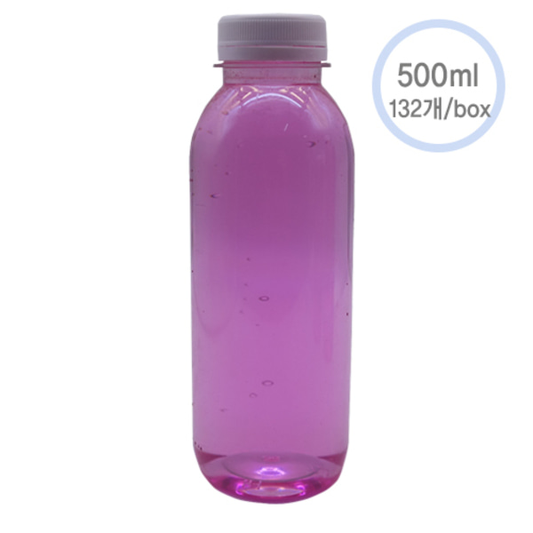 투명원형패트병 (우유,주스) 500 + 브릿지캡 포함 (132개/box)