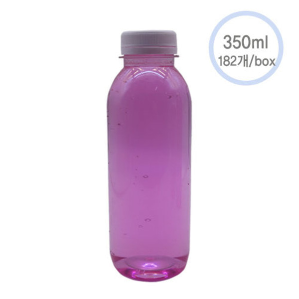 투명원형패트병 (우유,주스) 350 + 브릿지캡 포함 (182개/box)